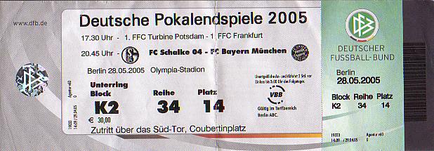 Karte DFB Pokalendspiel 2005 - Originalgröße