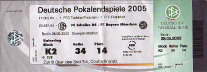 Karte DFB Pokalendspiel 2005
